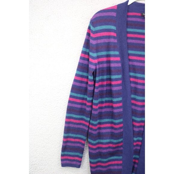 Talbots Long Sleeve Open Cardigan-Lamb's Wool-Stripes-Size Medium - Picture 3 of 11